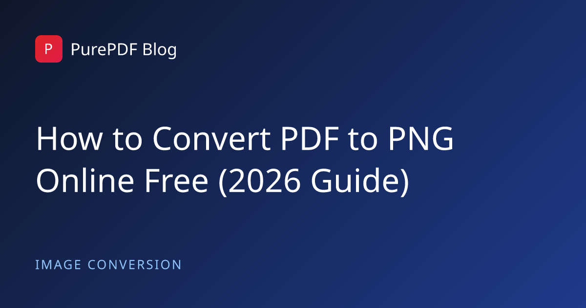 Convert PDF to PNG Online Free (2026 Guide)